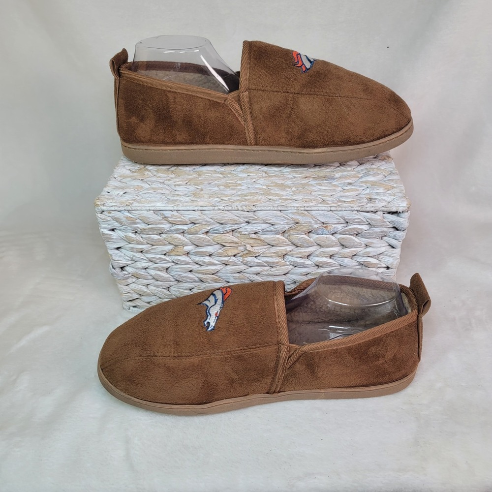 Foco Men's NFL Denver Broncos Brown Moccasin Slippers Shoes Size XL 13/14 Comfy